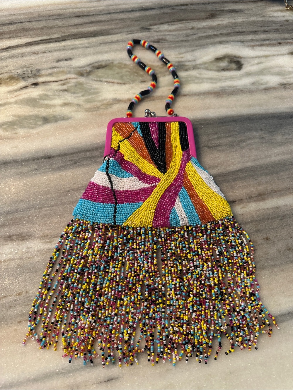 Christiana colorful beaded bag